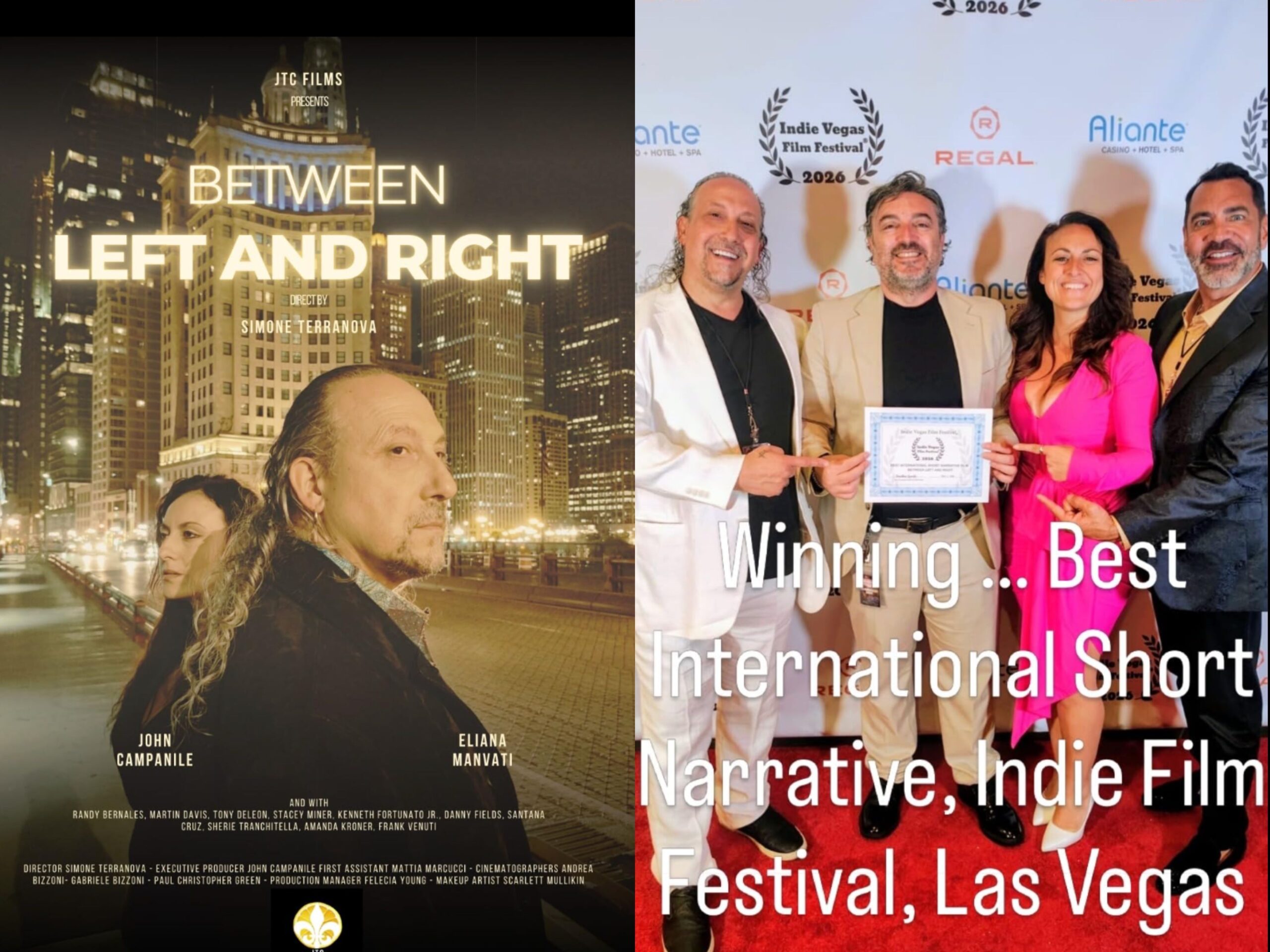 Multi Award-Winning “Between Left and Right”  Heads Toward Feature Film as John Campanile Announces New Chicago Productions
